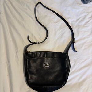 Longchamp Black Leather Crossbody Bag